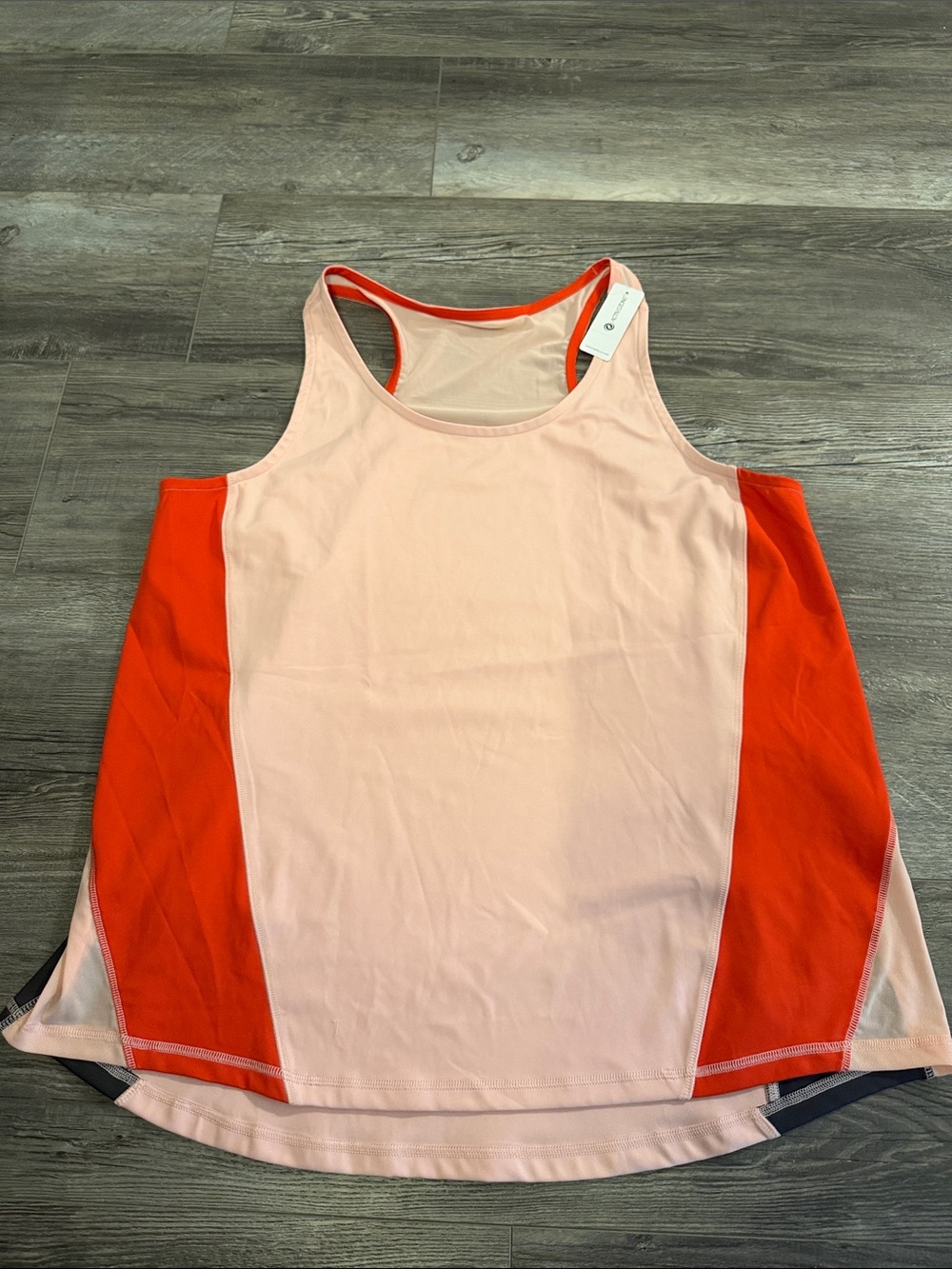 Light Pink and Orange Colorblock Active Tank Top